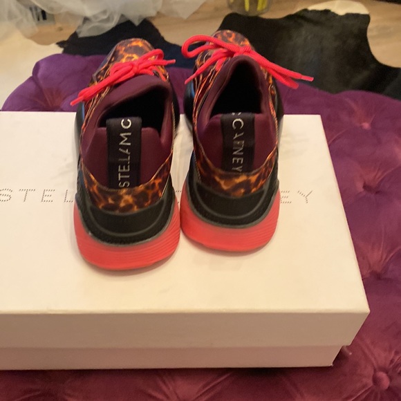 Stella McCartney Pink Yellow and Black Animal Print Sneakers, Size 39. -SOLD - Picture 2 of 4